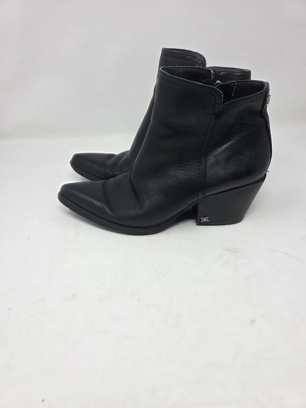 Sam Edelman Black Leather Pointed Toe Ankle Booties Women’s Size 8